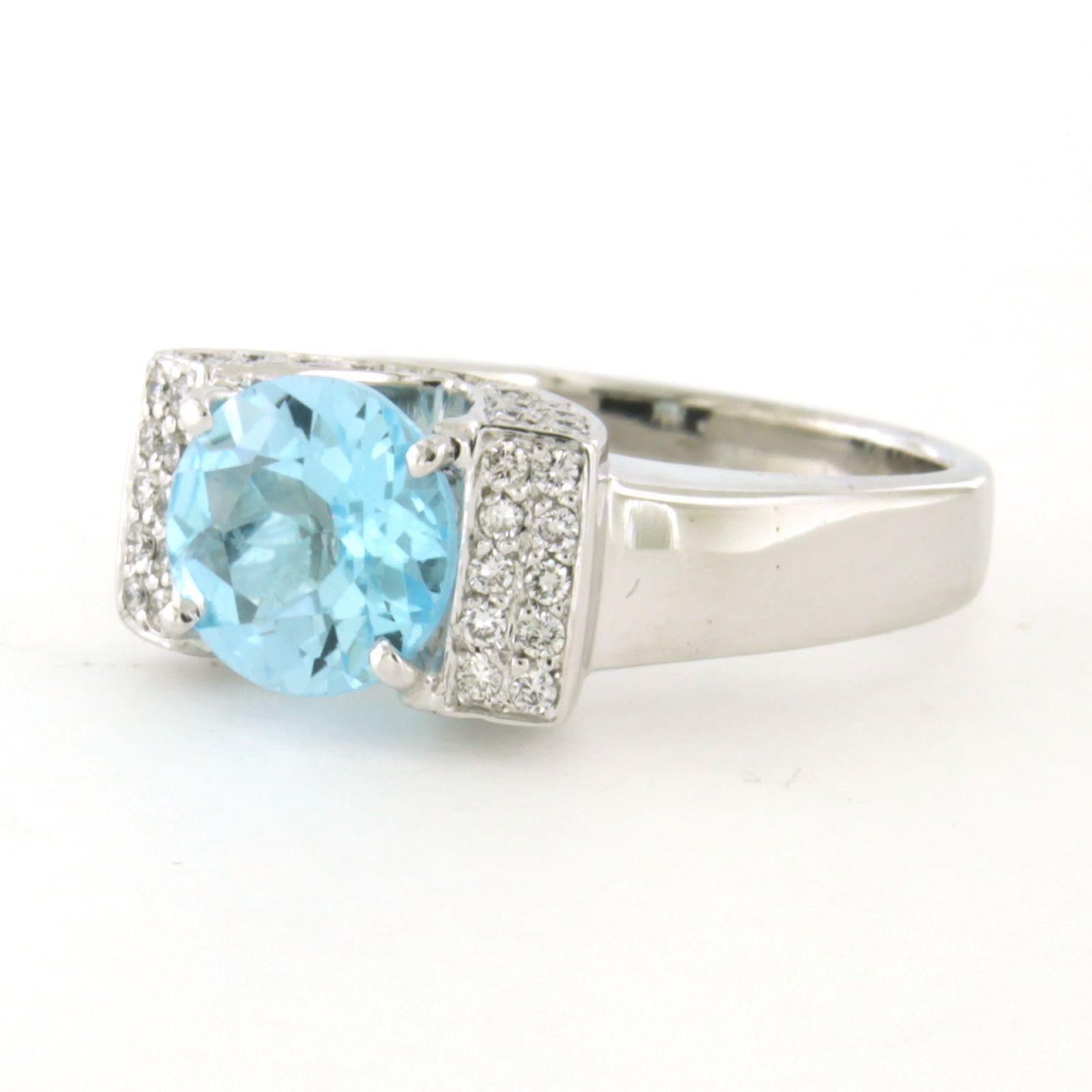 De las mujeres Anillo con topacio y diamantes talla brillante de hasta 0,60 ct Oro de 14k 11,0 gramos en venta