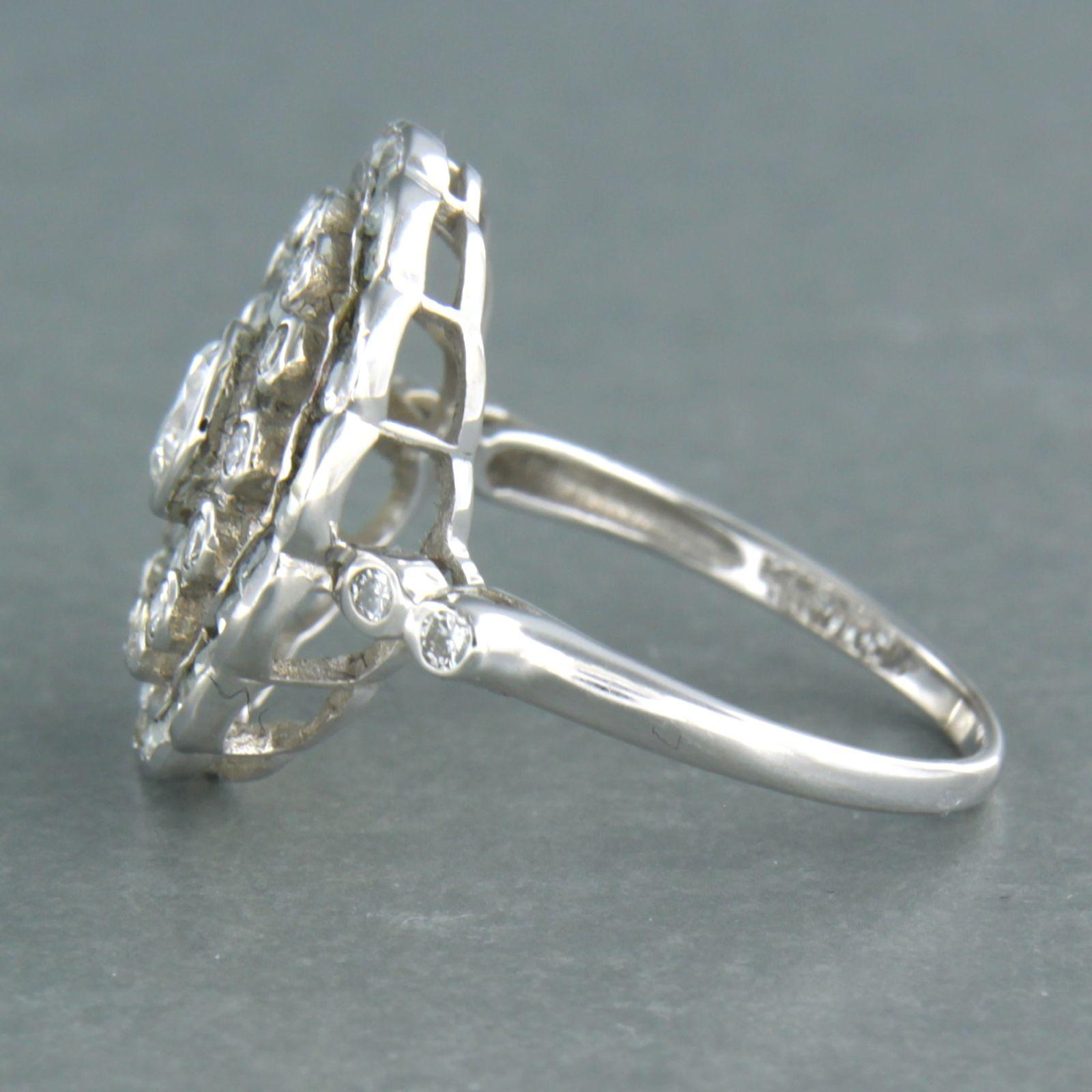 Anillo con topacio y diamantes talla brillante de hasta 0,65 ct 3,0 gramos Oro blanco de 14k en Nuevo estado para la venta en The Hague, ZH