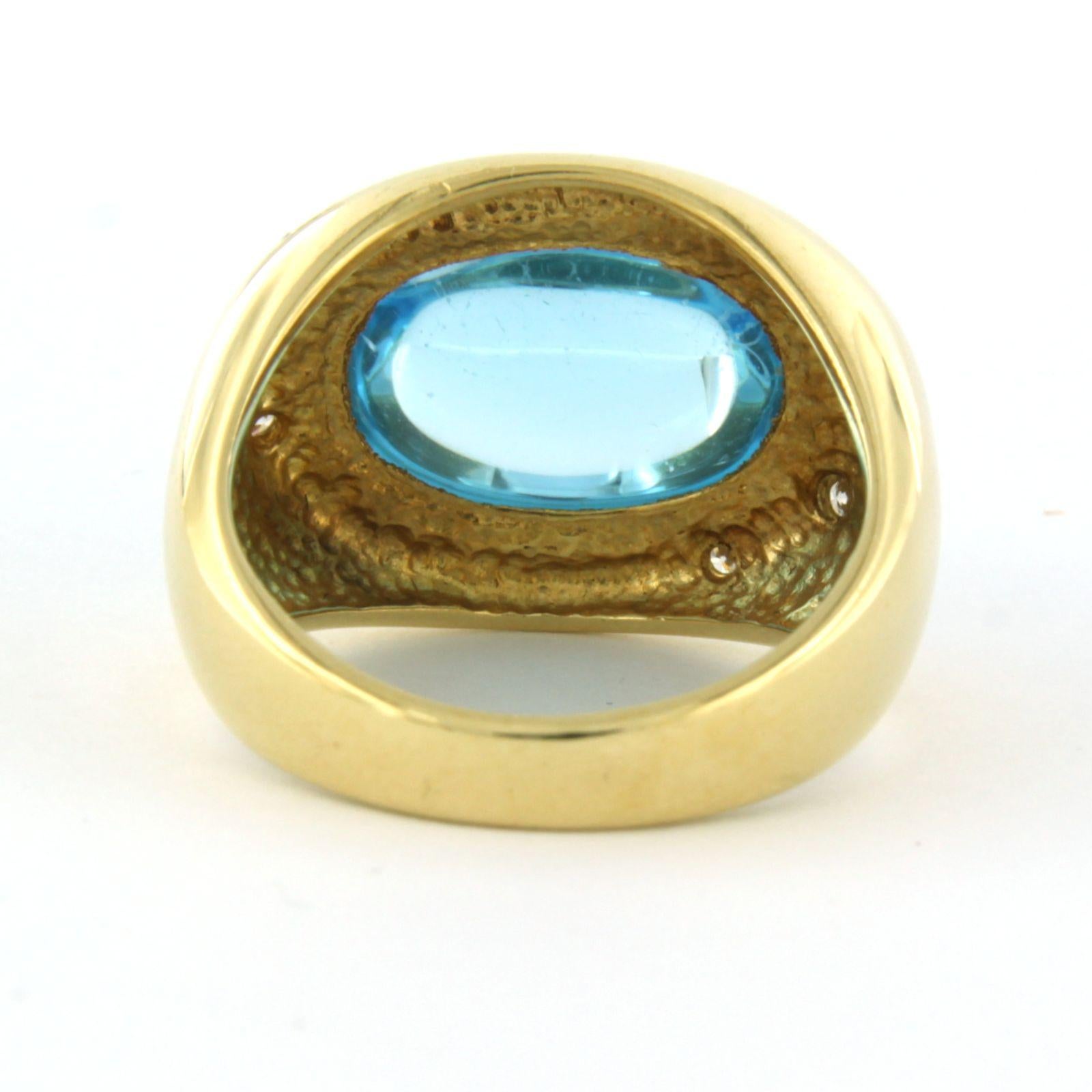 Ring with topaz and diamonds 18k yellow gold In Excellent Condition For Sale In The Hague, ZH
