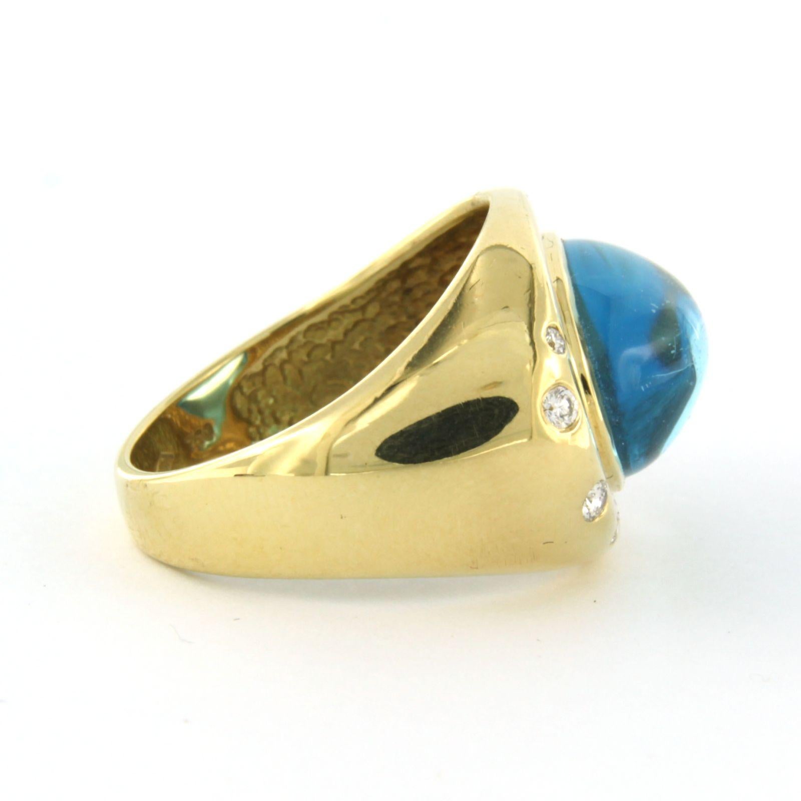 Ring with topaz and diamonds 18k yellow gold For Sale 1