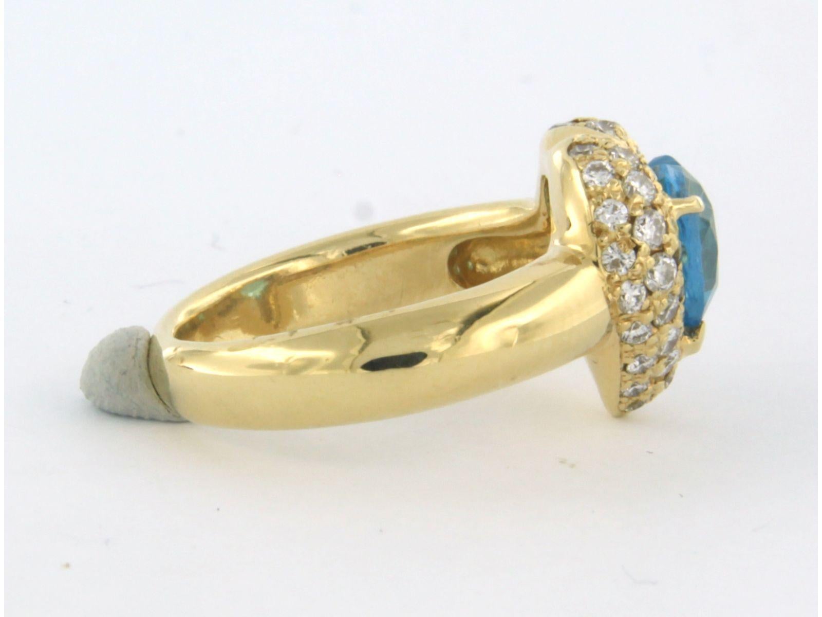 Women's Ring with topaz and diamonds up to 0.61ct 18k yellow gold  For Sale