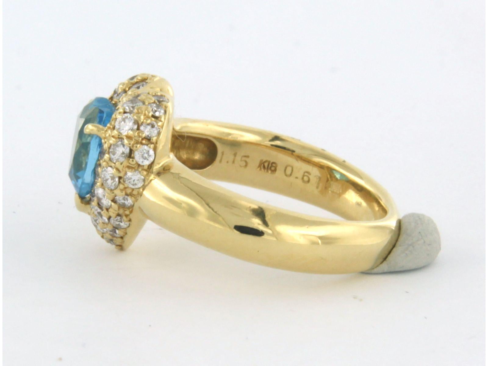 Ring with topaz and diamonds up to 0.61ct 18k yellow gold  For Sale 1