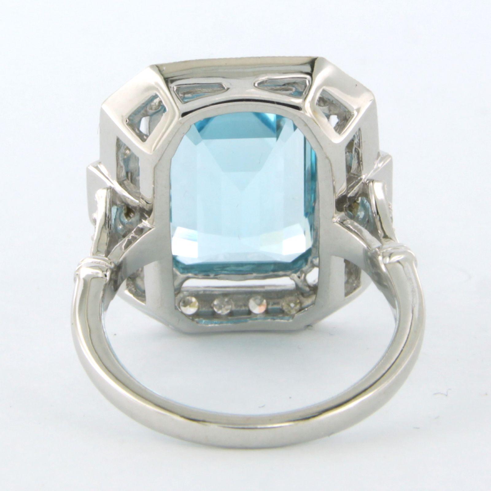 Women's Ring with topaz and diamonds up to 0.86ct. 14k white gold For Sale