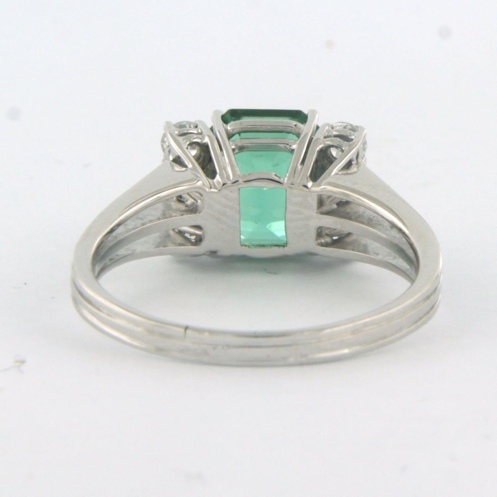 Ring with tourmaline and brilliant cut diamonds up to 0.60ct 18k gold 5.9 grams Excellent état - En vente à The Hague, ZH