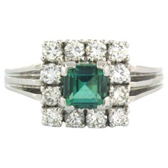 Anillo con turmalina y diamantes talla brillante hasta 0,63 ct Oro de 14k 5,0 gramos