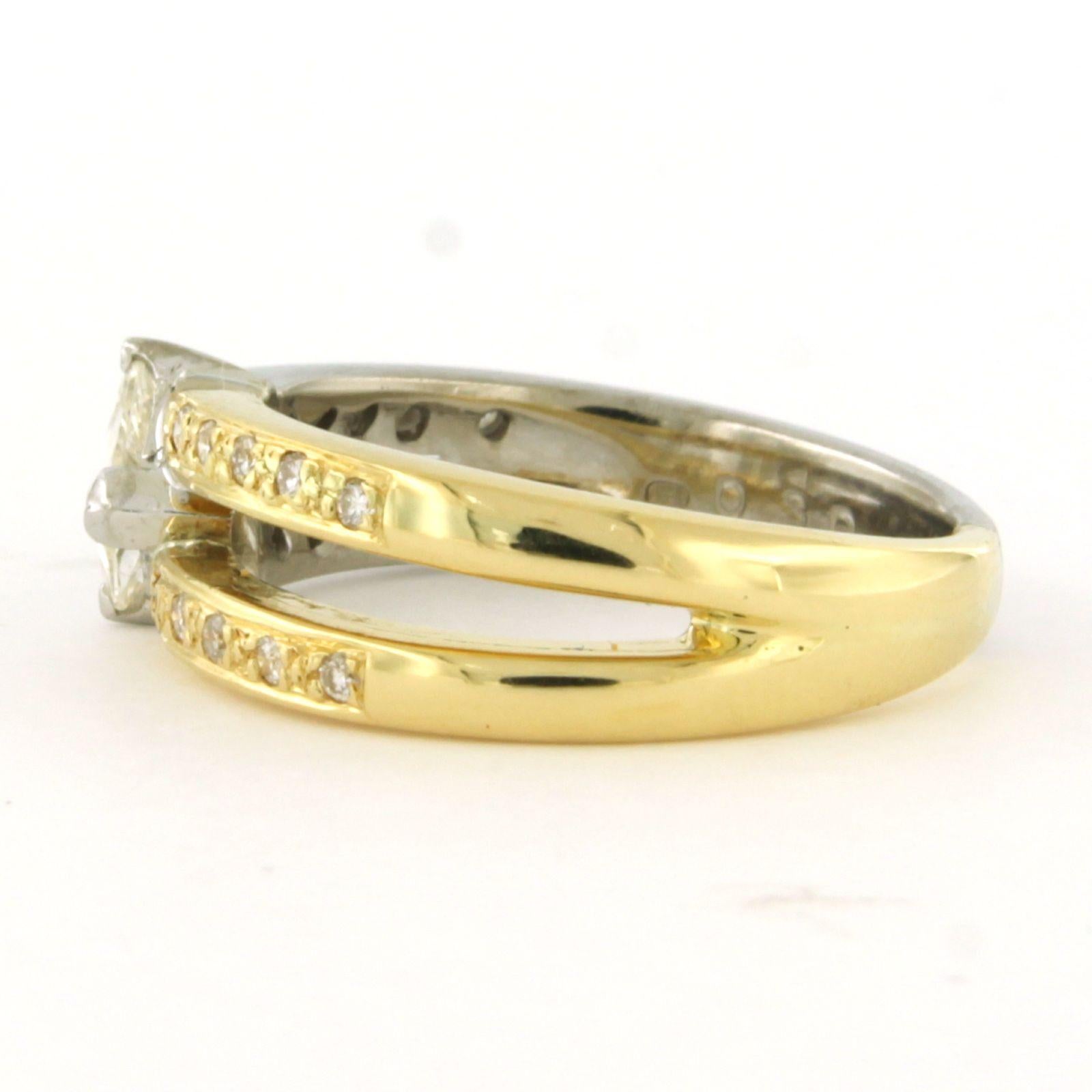 Anillo con diamantes talla triángulo y brillante hasta 0,50ct Oro de 18k en Excelente estado para la venta en The Hague, ZH