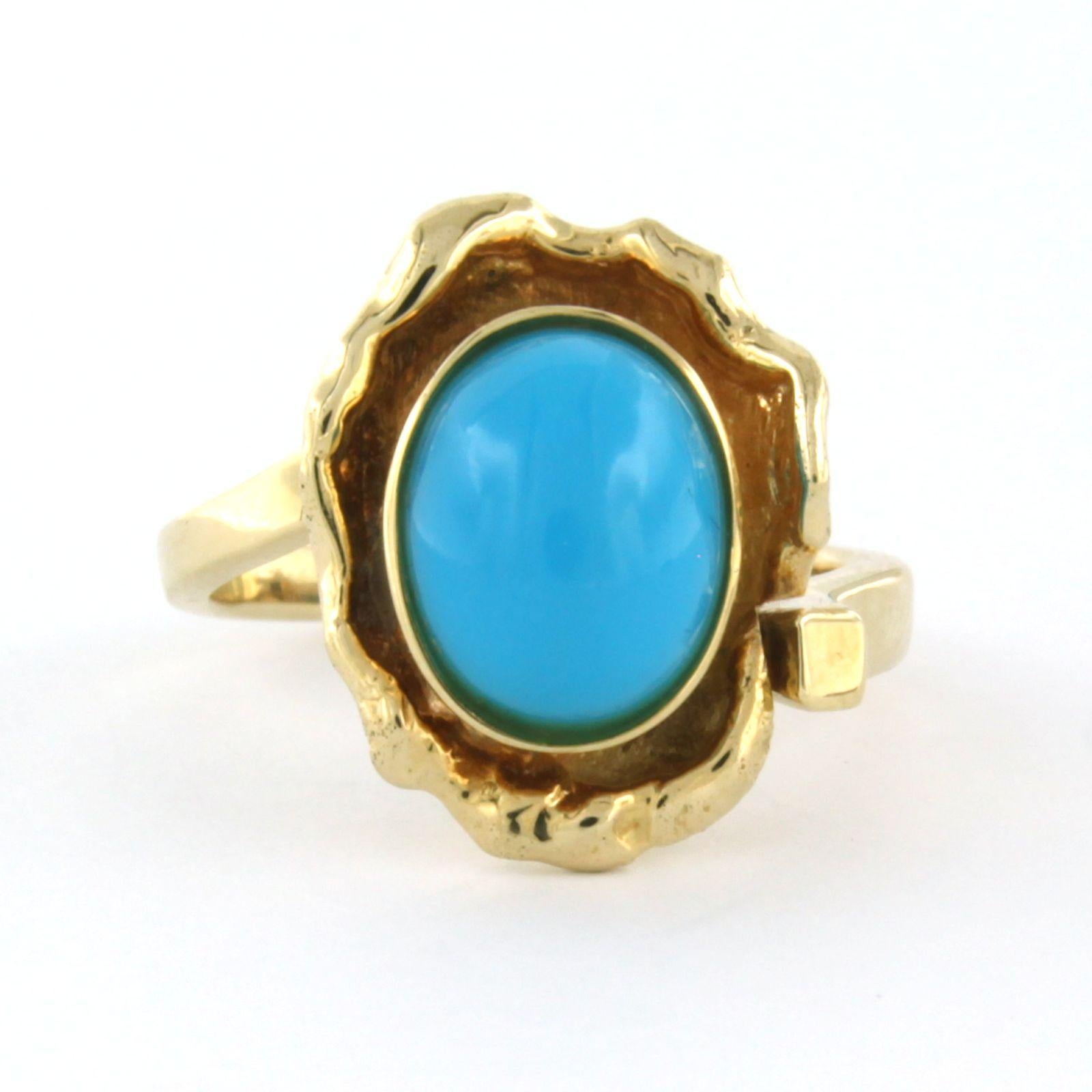 Ring mit Türkis 14k Gelbgold 5,9 Gramm im Angebot 1