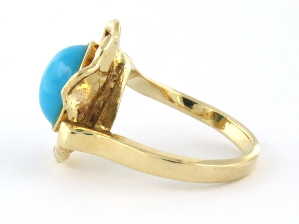 Women's Ring with Turquoise 14k yellow gold For Sale