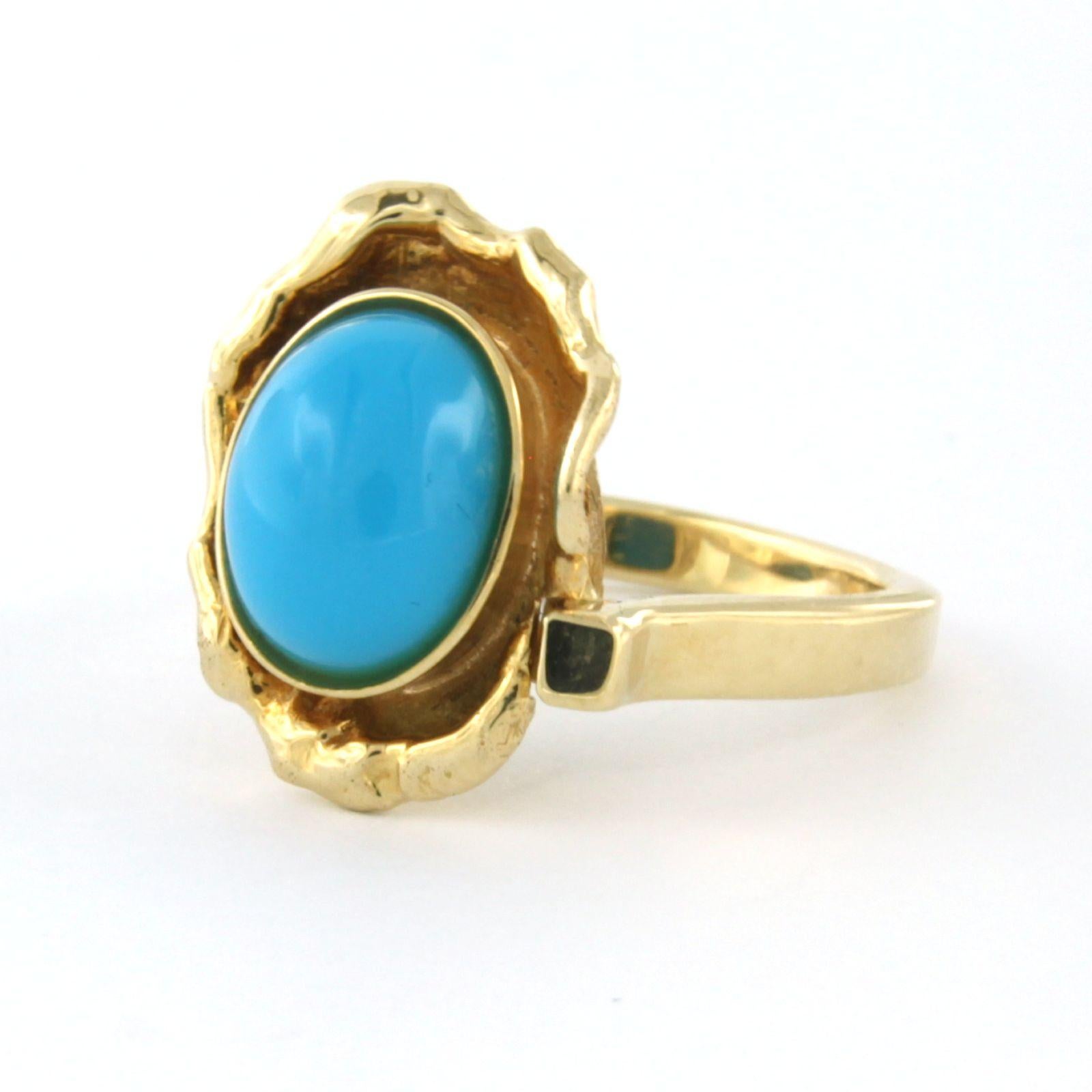 Women's Ring with turquoise 14k yellow gold For Sale