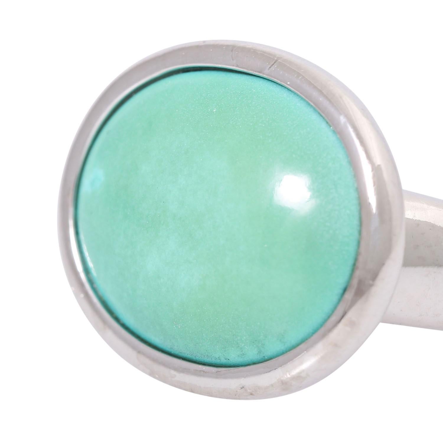 Modern Ring with Turquoise For Sale