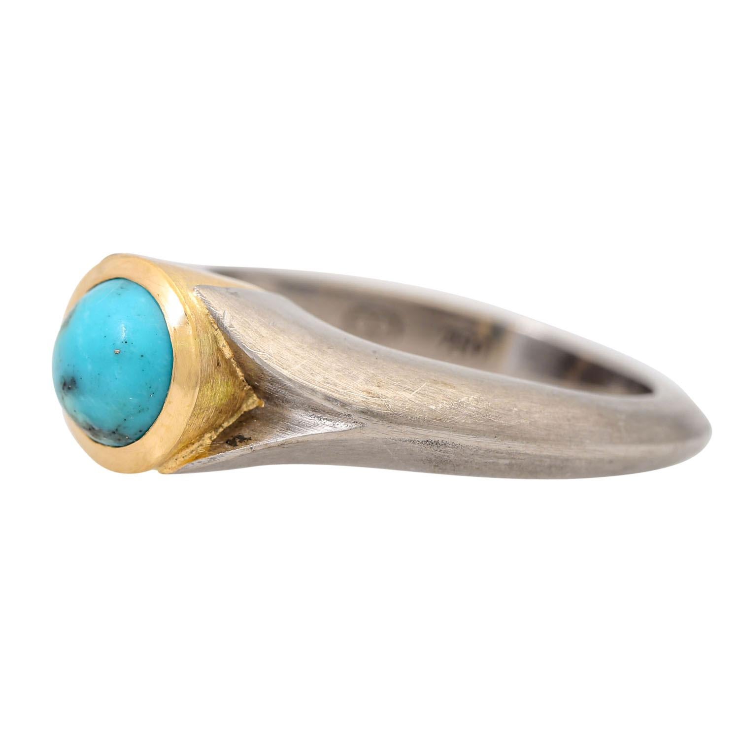 Ring with Turquoise In Good Condition For Sale In Stuttgart, BW