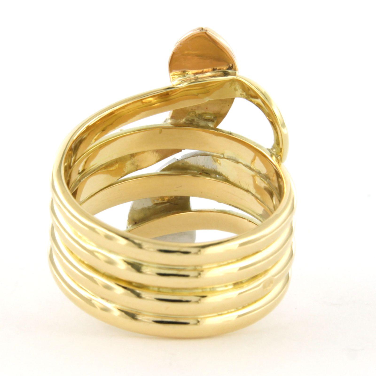 Anello con due teste di serpente - 14,3 grammi - Oro 18k in vendita 2