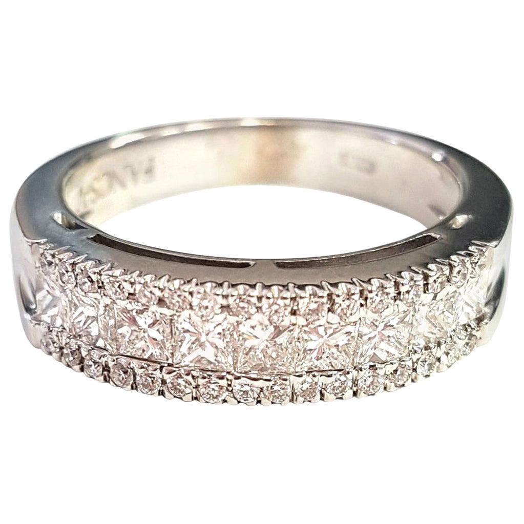 21st Century 18 Karat Gold White Diamond Wedding or Anniversary Ring to Stack For Sale