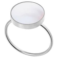 Bague en argent sterling avec opale blanche, taille 8,5