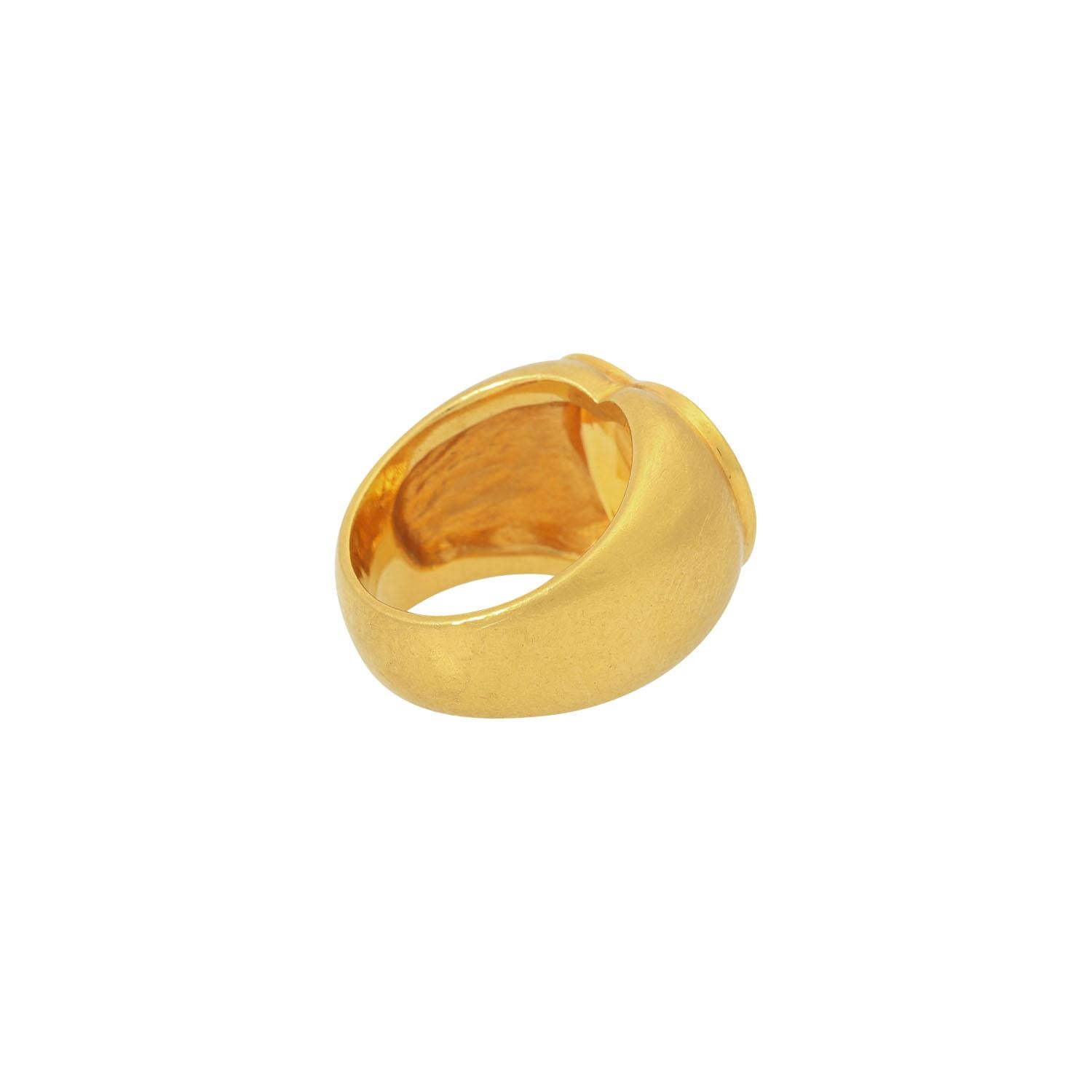 Ring mit gelbem Saphir ca. 6 Karat (Moderne) im Angebot