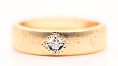 Ring Yellow Gold 18 Carats Princess Cut Diamond