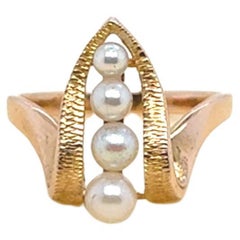 Ring Yellow Gold 18 Carats With Cultured Pearls