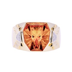 Ring Yellow Gold Citrine 6.25 Carat Diamonds Ring Yellow Gold Citrine 6.25 Carat Diamonds