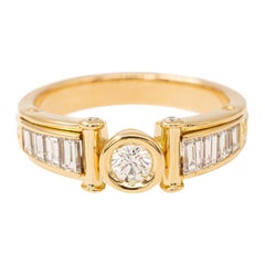 Gelbgold-Ring mit Diamanten