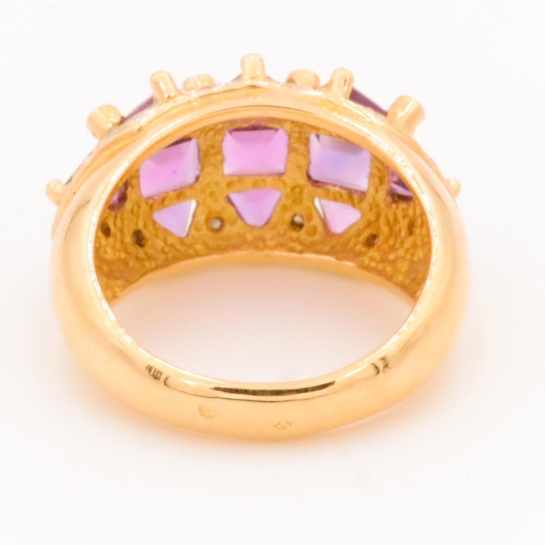 Ring Yellow Gold Amethyst In Excellent Condition For Sale In PARIS, FR