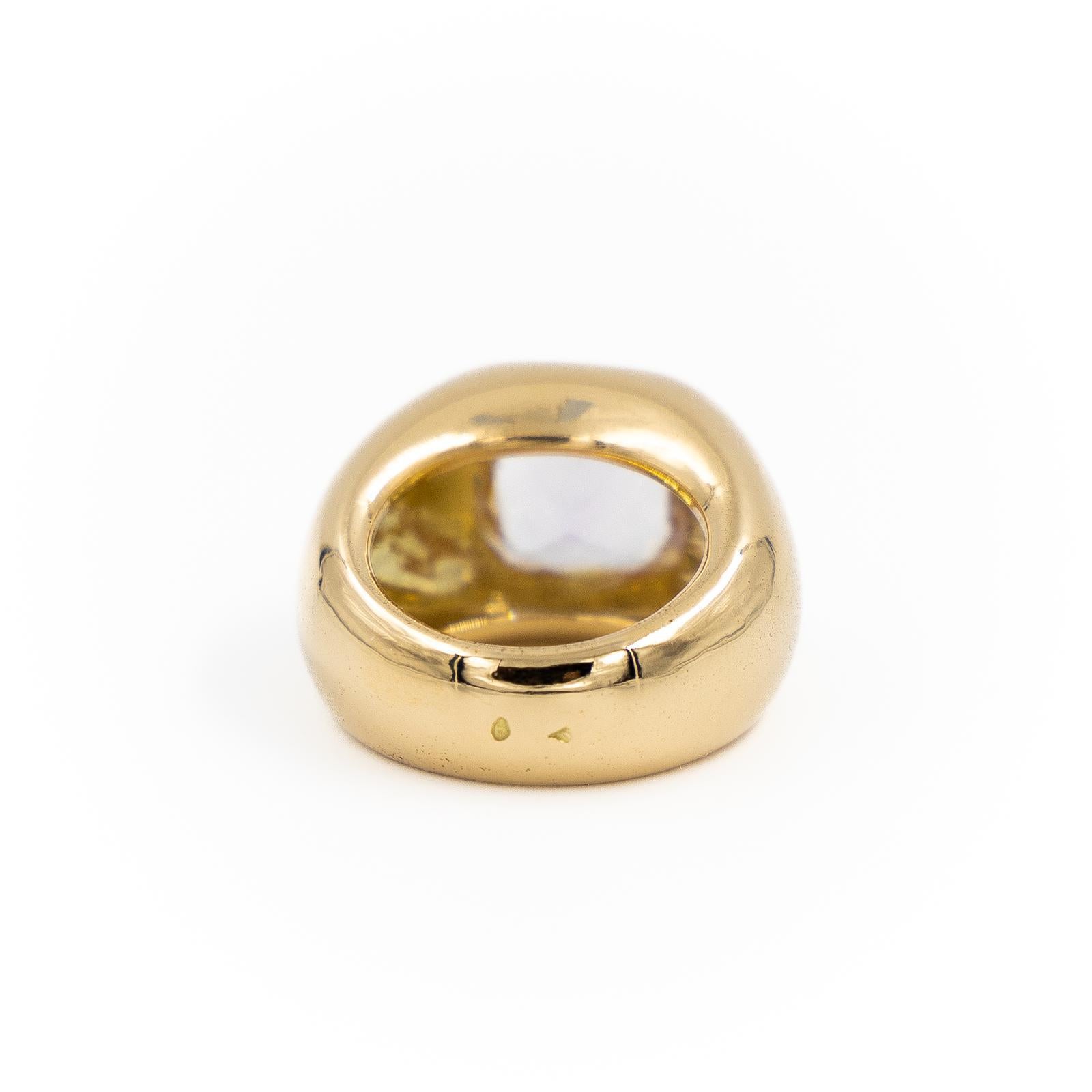 Ring Yellow GoldAmethyst In Excellent Condition For Sale In PARIS, FR