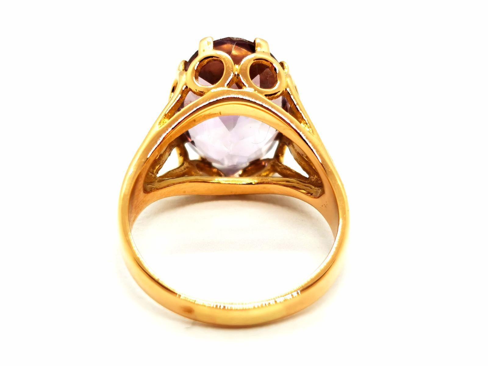 Women's Ring Yellow Gold Amethyst For Sale