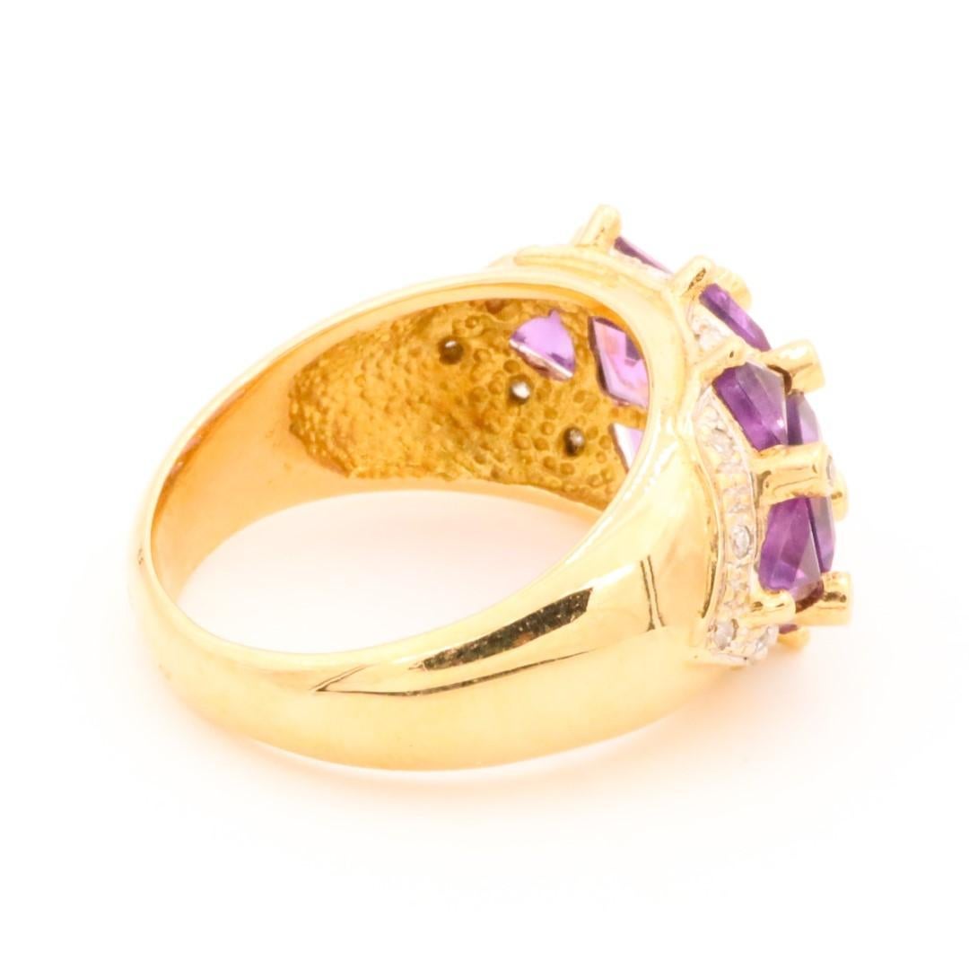 Women's Ring Yellow Gold Amethyst For Sale