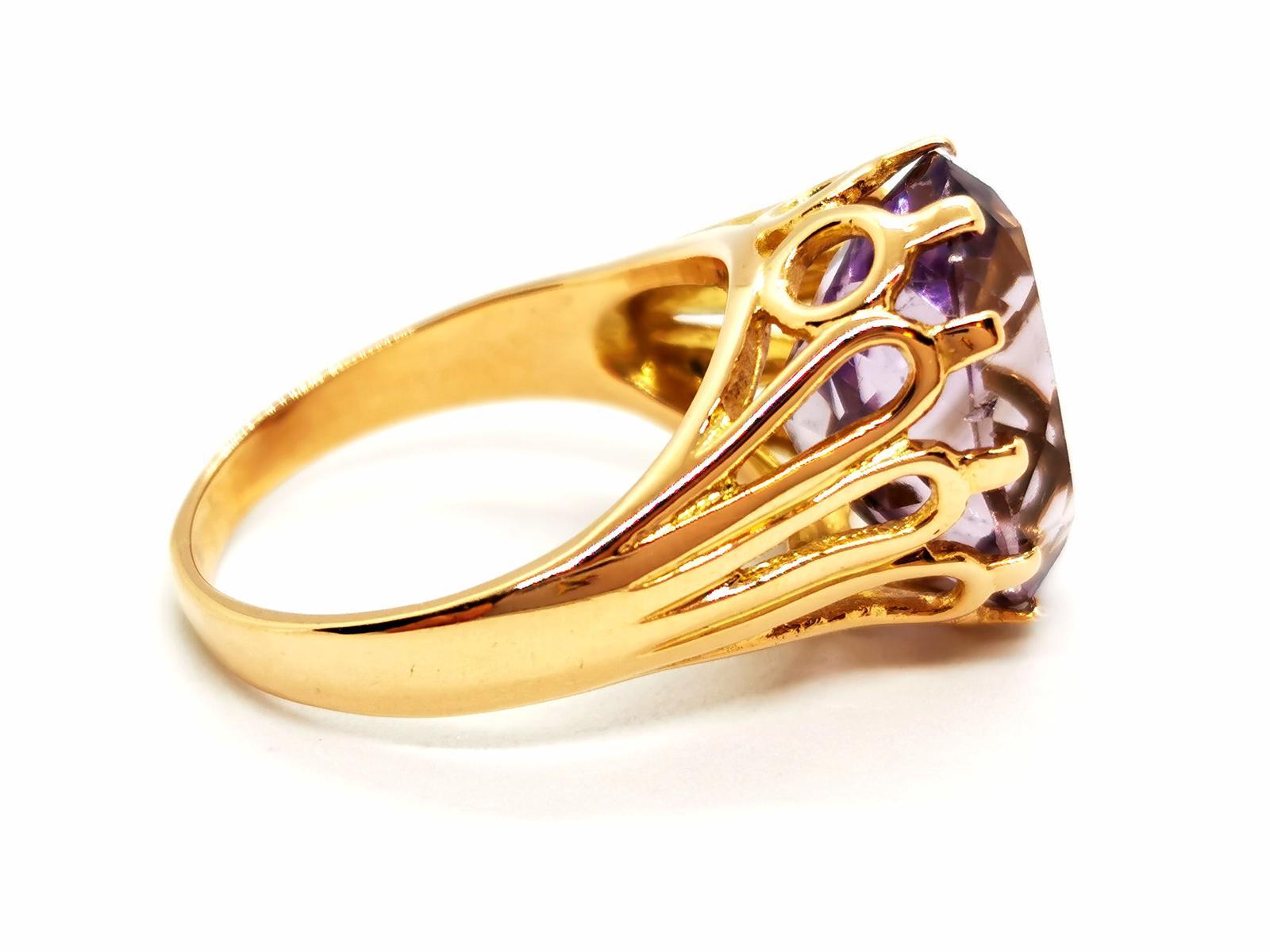 Ring Yellow Gold Amethyst For Sale 1