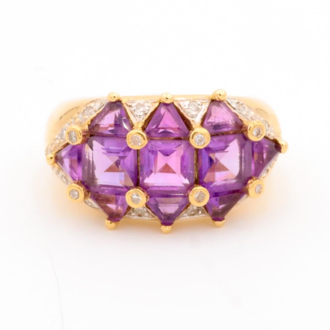 Ring Yellow Gold Amethyst For Sale 2