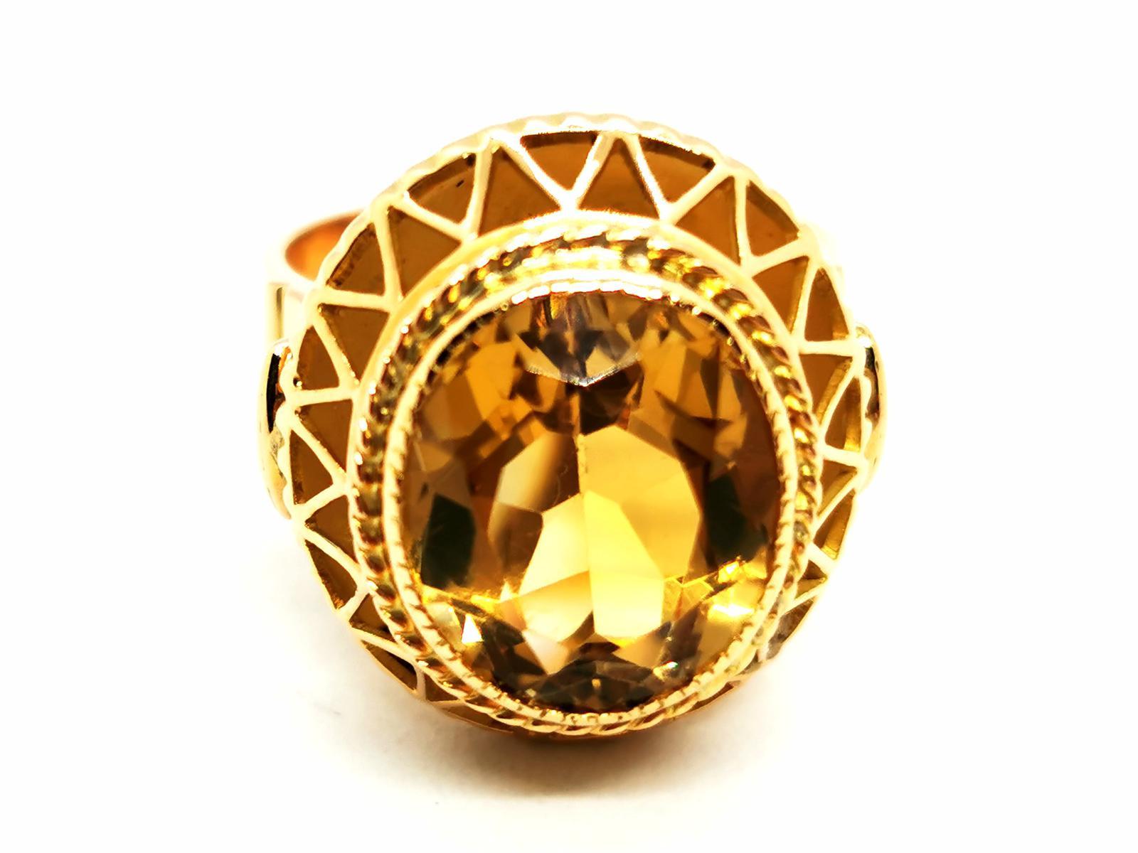Ring Yellow Gold Citrine For Sale 2