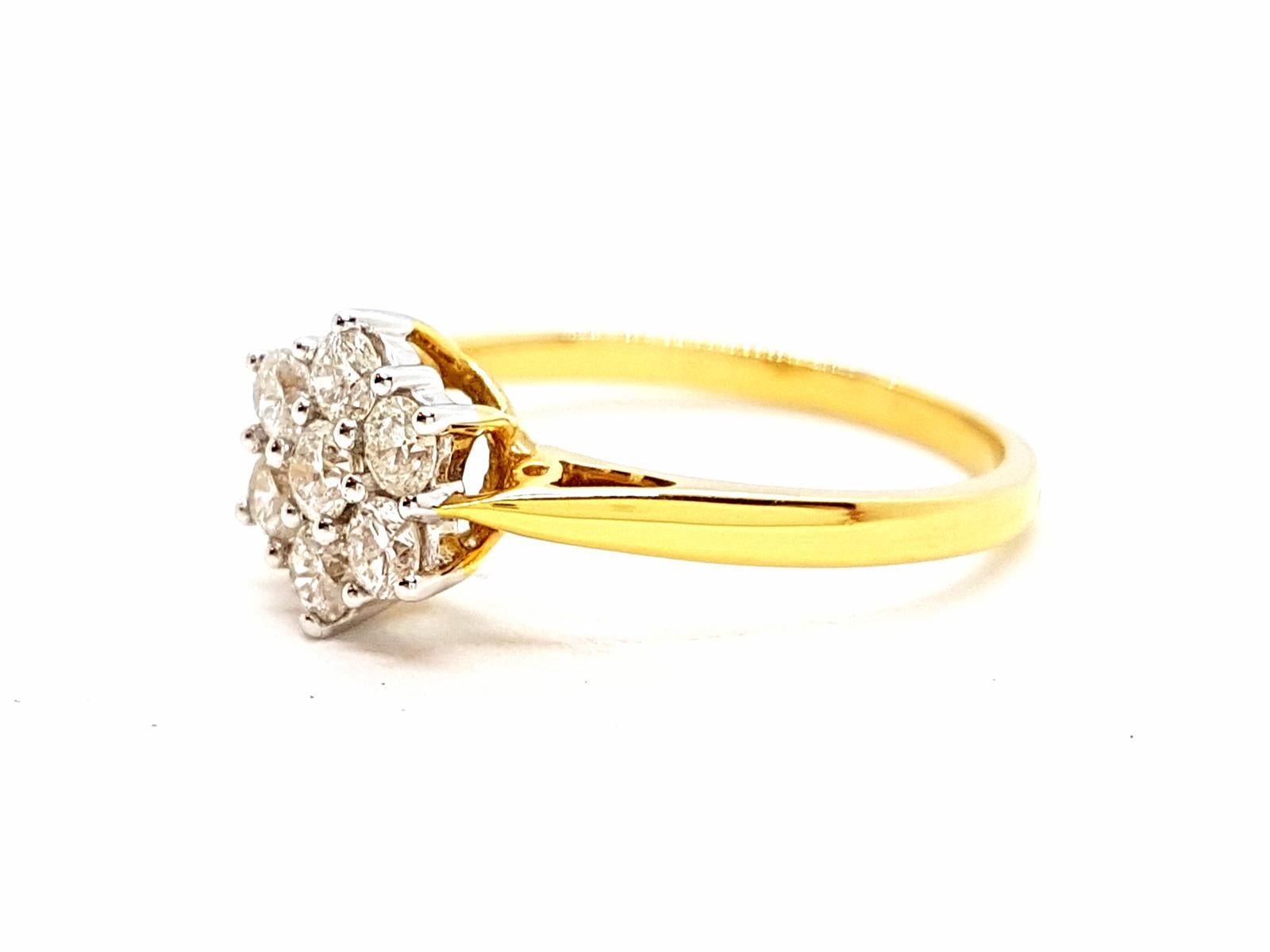 Ring aus Gelbgold mit Diamanten im Angebot 6