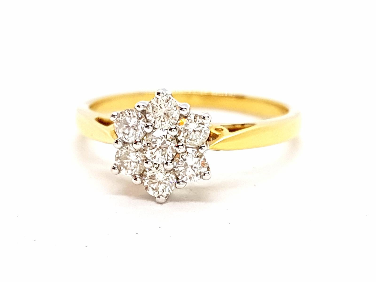 Ring aus Gelbgold mit Diamanten im Angebot 8