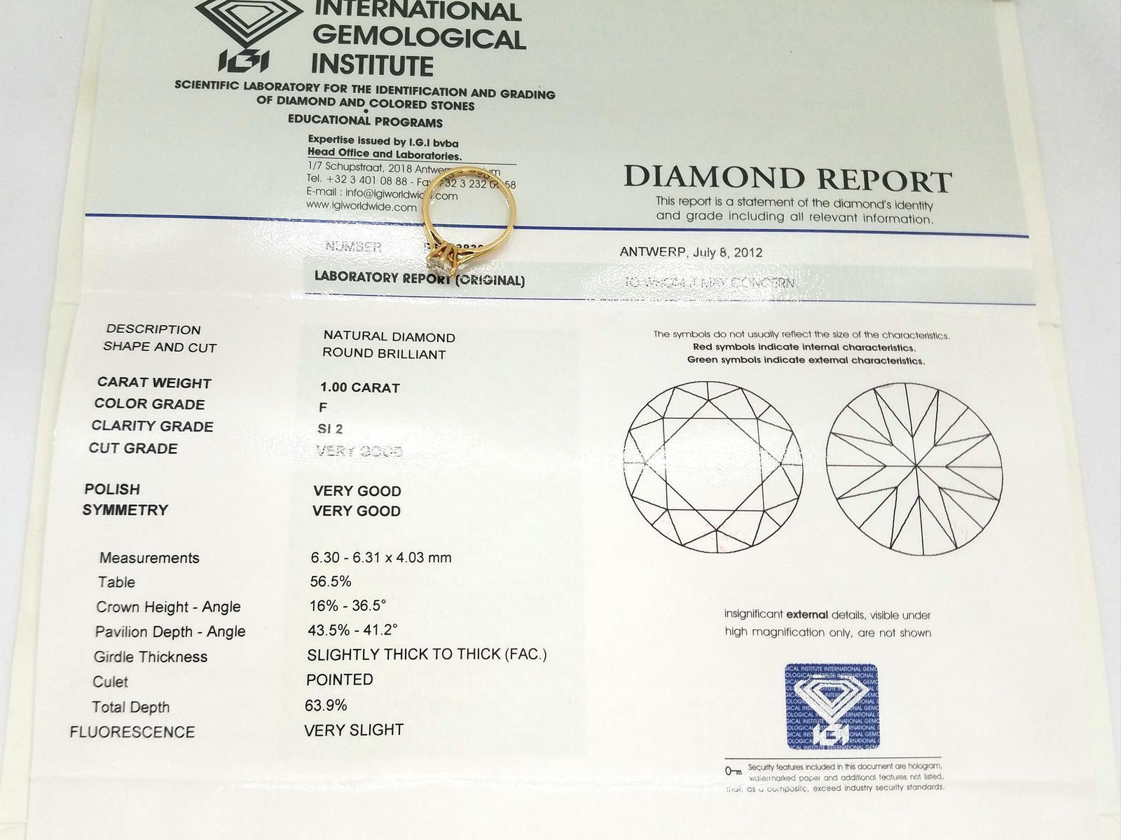 Ring aus Gelbgold mit Diamanten im Angebot 11