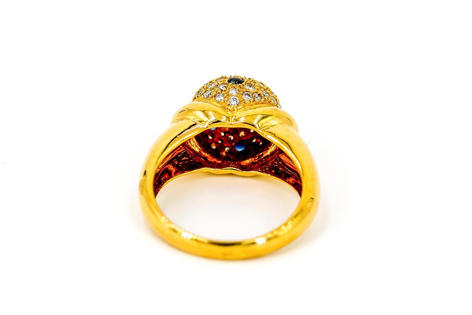 Ring Yellow Gold Diamond In New Condition For Sale In PARIS, FR