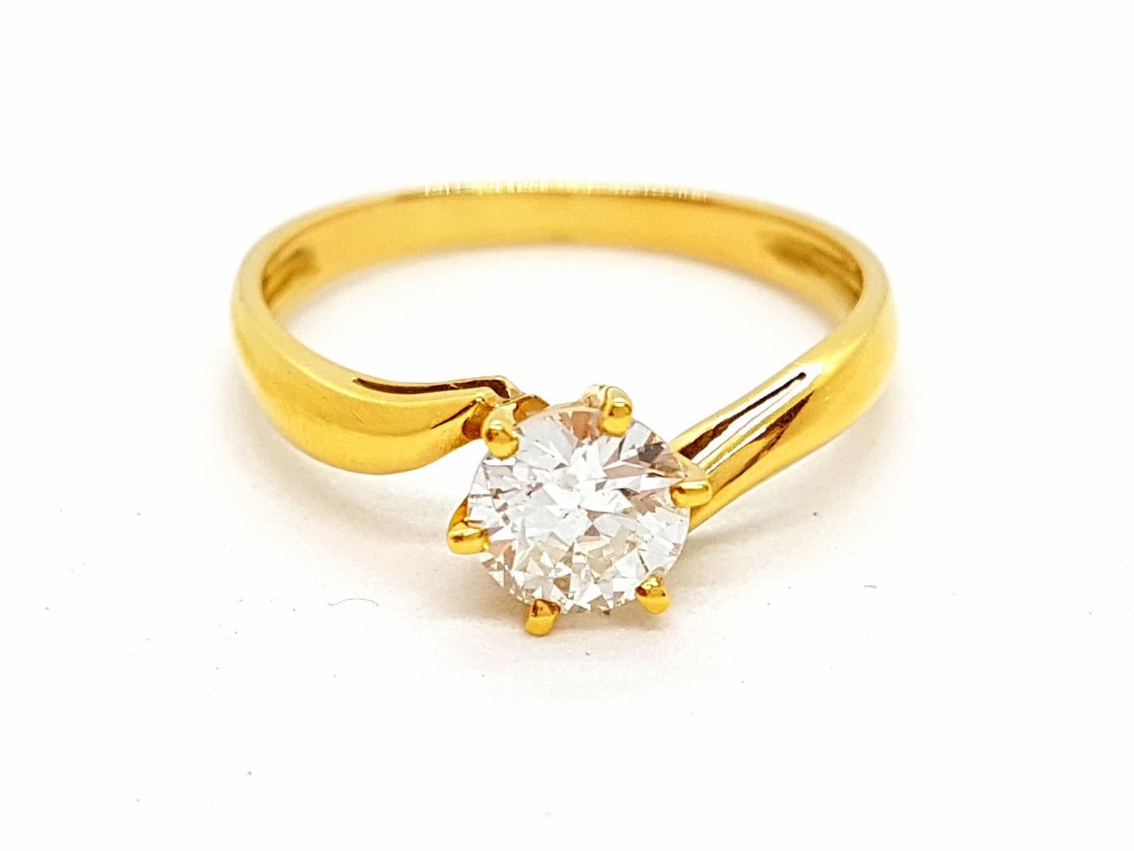 Ring Yellow Gold Diamond In New Condition For Sale In PARIS, FR