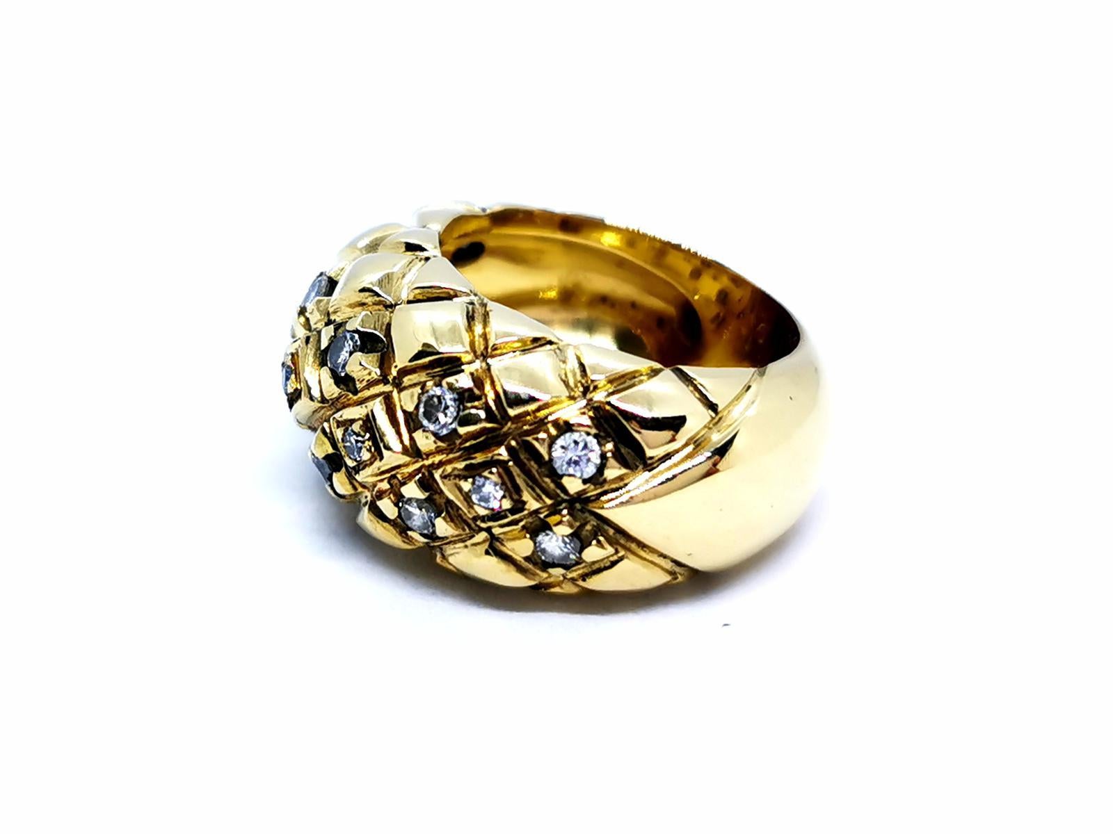 Ring Yellow GoldDiamond In Excellent Condition For Sale In PARIS, FR