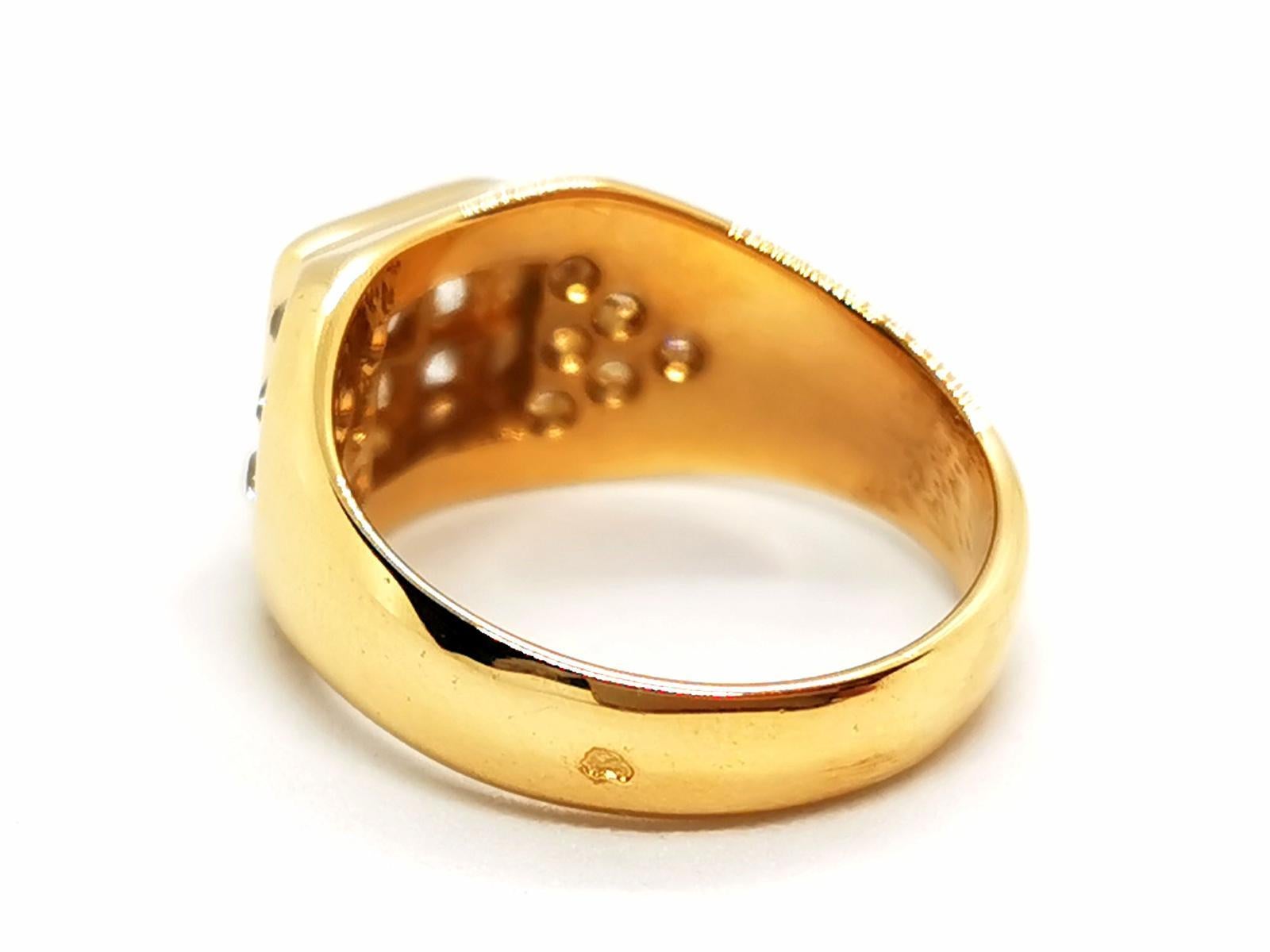 Old European Cut Ring Yellow Gold Diamond For Sale