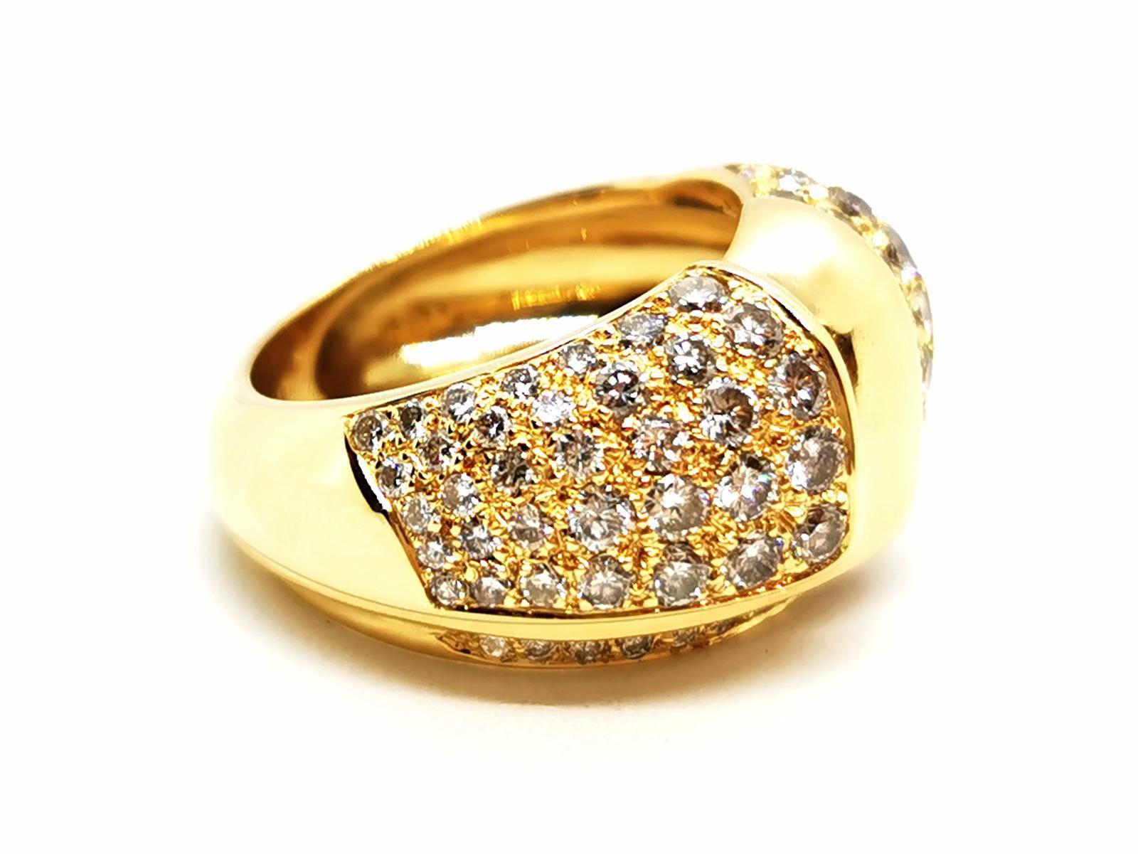 Brilliant Cut Ring Yellow Gold Diamond For Sale