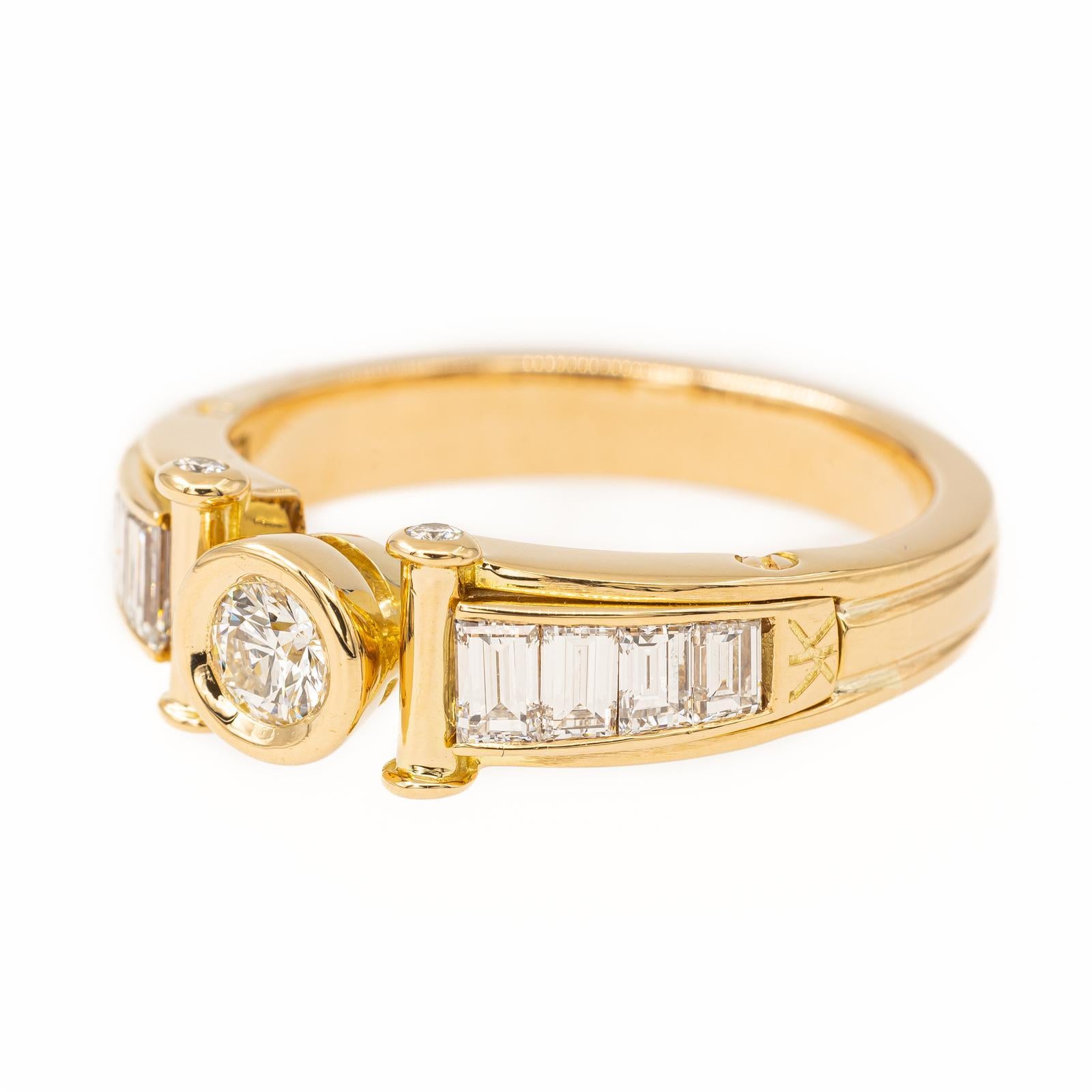Gelbgold-Ring mit Diamanten (Brillantschliff)