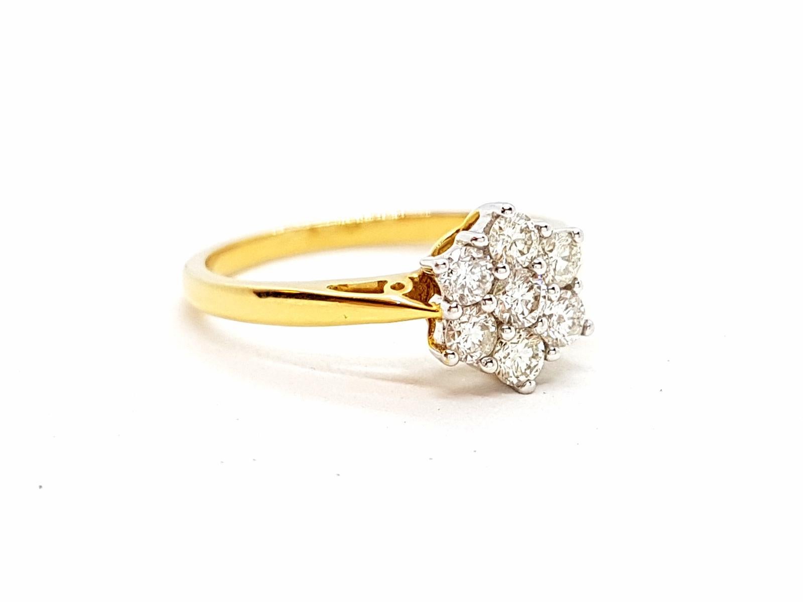 Ring aus Gelbgold mit Diamanten Damen im Angebot