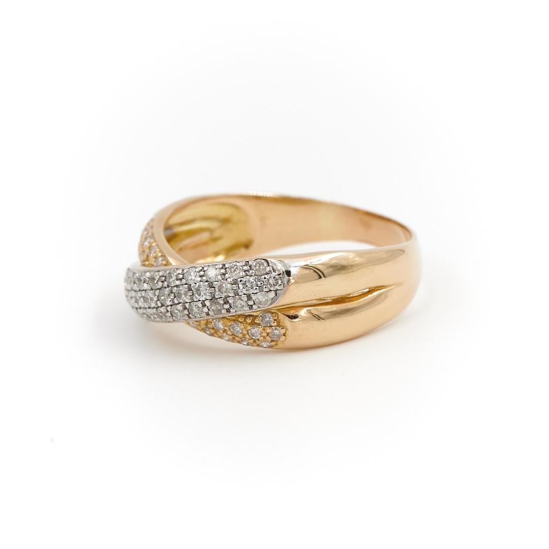 Ring aus Gelbgold mit Diamanten im Zustand „Hervorragend“ im Angebot in PARIS, FR