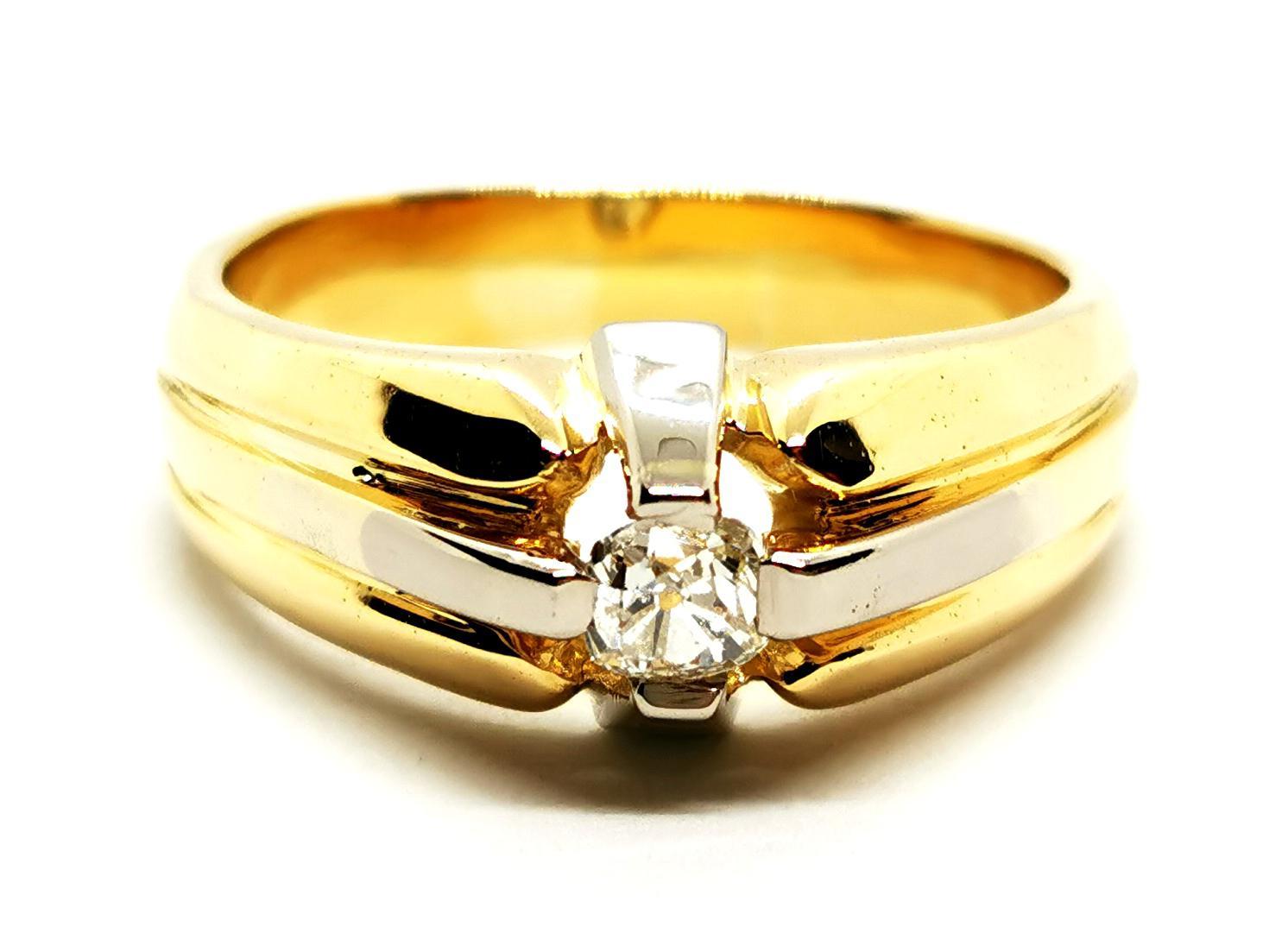 Ring aus Gelbgold mit Diamanten im Zustand „Hervorragend“ im Angebot in PARIS, FR