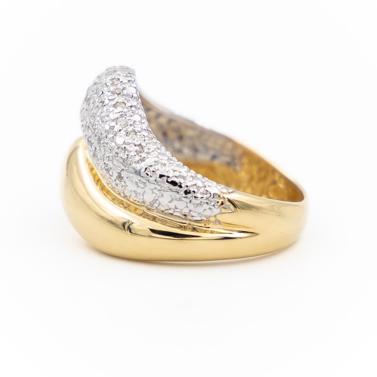 Ring Yellow Gold Diamond In Excellent Condition For Sale In PARIS, FR