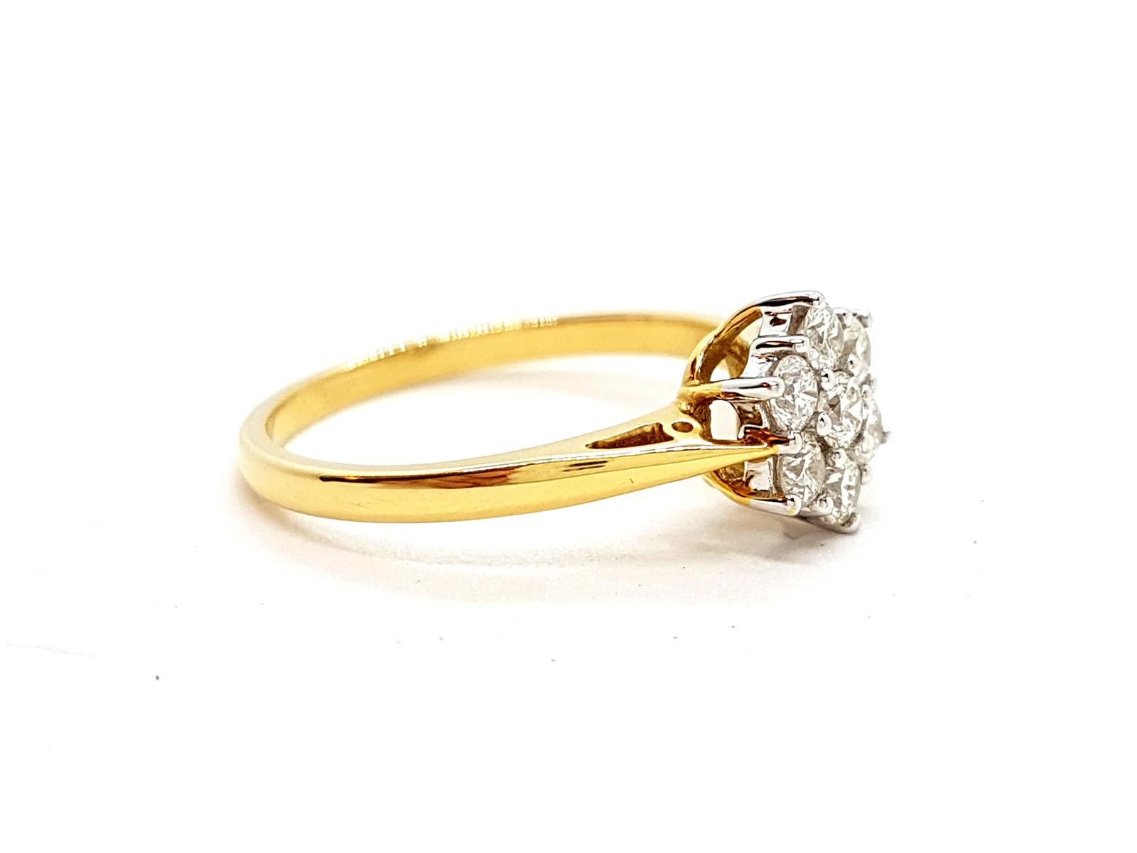 Ring aus Gelbgold mit Diamanten im Angebot 1