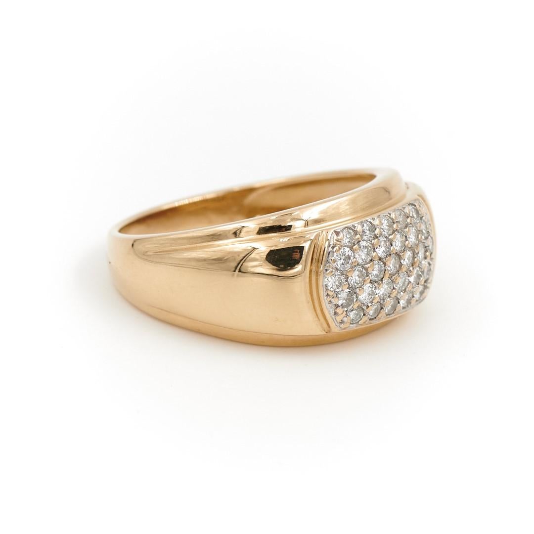 Ring aus Gelbgold mit Diamanten Damen im Angebot