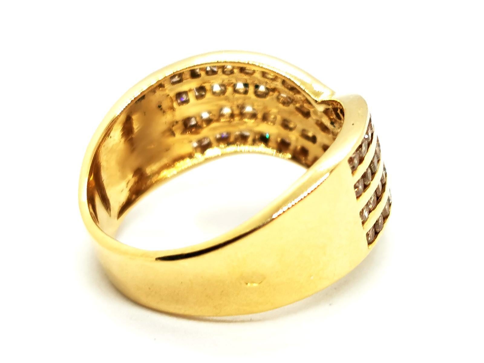 Gelbgold-Ring mit Diamanten Damen im Angebot