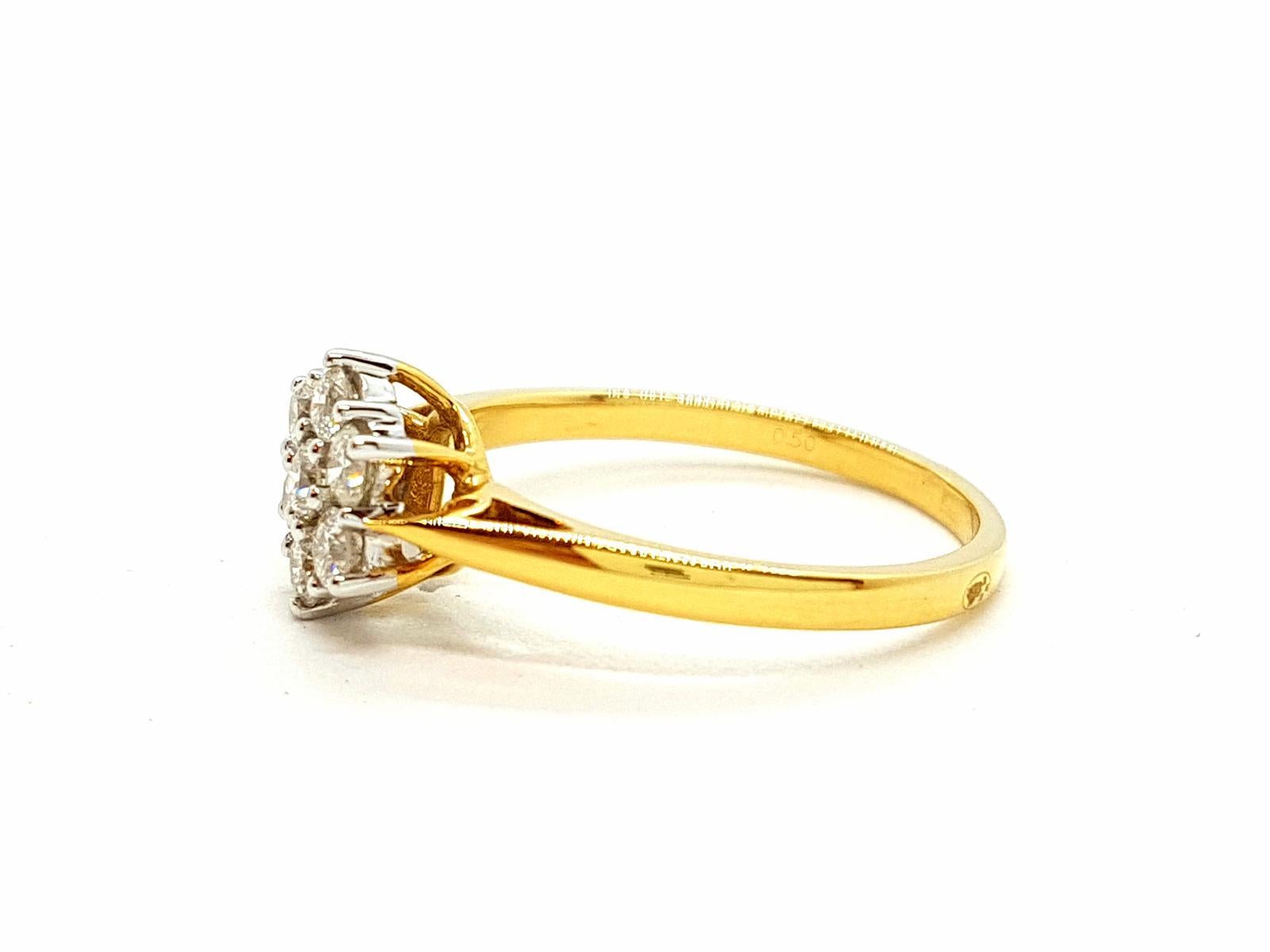 Ring aus Gelbgold mit Diamanten im Angebot 4
