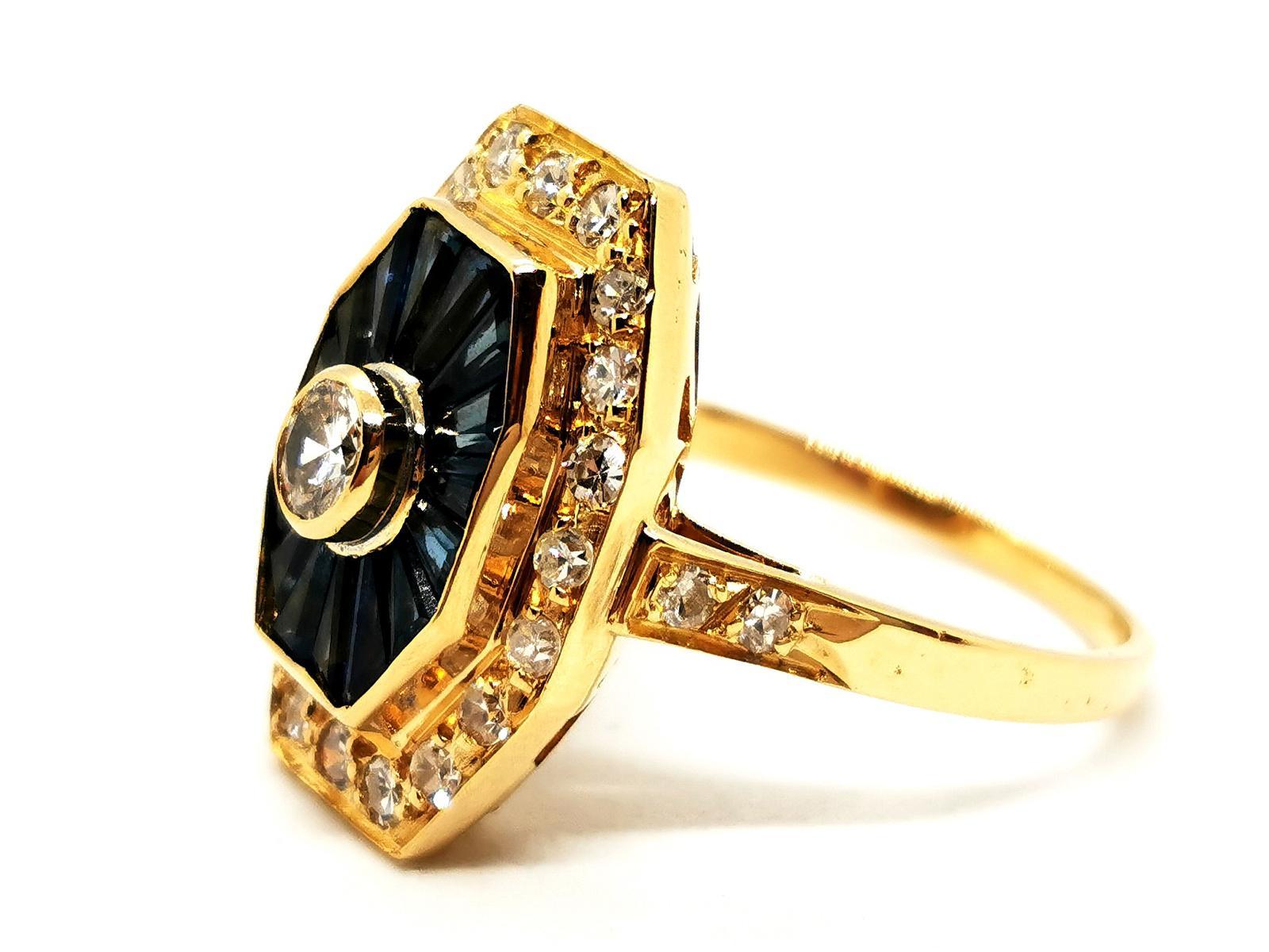 Ring aus Gelbgold mit Diamanten im Angebot 4