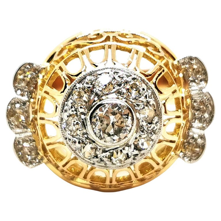Ring Yellow Gold Diamond For Sale at 1stDibs