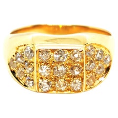 Vintage Ring Yellow Gold Diamond